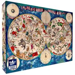 ​Пъзел Black Sea от 1000 части - Небесна карта, 1670 г., Фредерик де Вит, марка Black Sea Puzzles