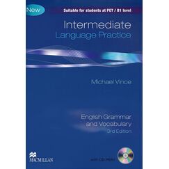 ​Language Practice - Intermediate (B1): Учебно помагало без отговори + CD-ROM за международния изпит PET Third Edition, издателство Macmillan​, автор Michael Vince