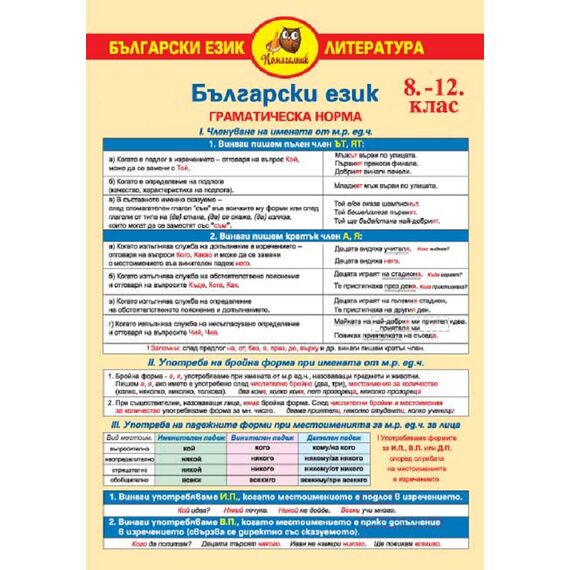​Български език и литература. Помагалник 8. - 12. клас, издателство Домино​